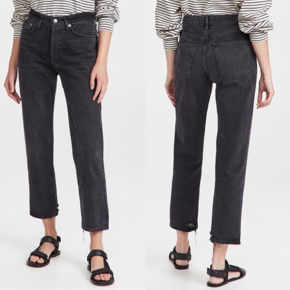 Agolde Women's Straight Leg Jeans - Black - Picture 1 of 4